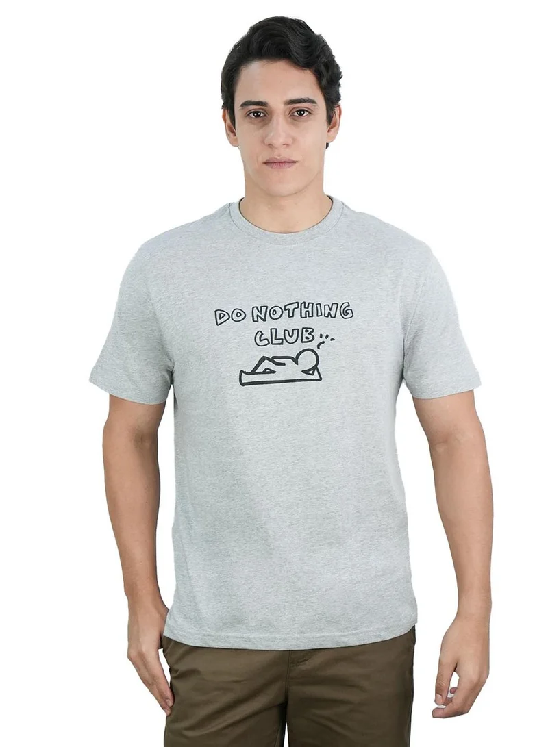 جيوردانو تيشيرت رجالي قطني بقصة ضيقة وطبعة رسالة